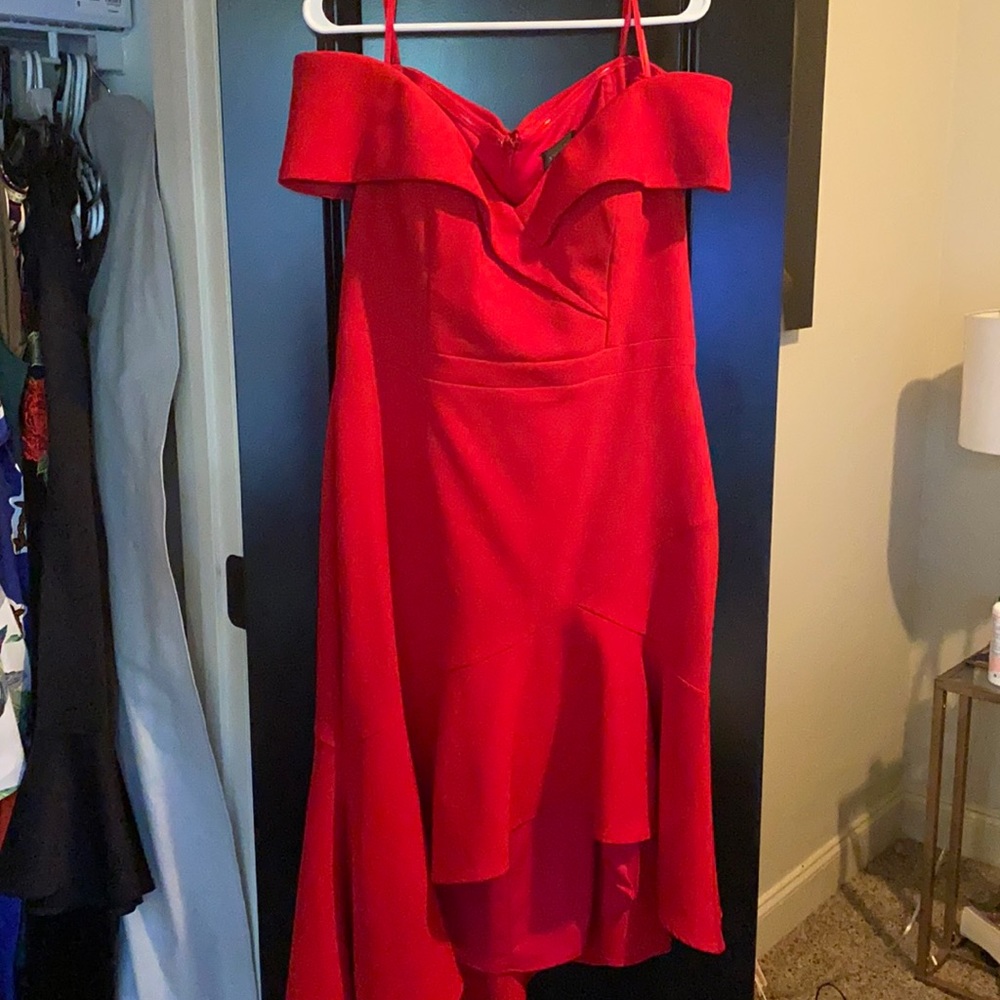 Beautiful off the shoulders red dress